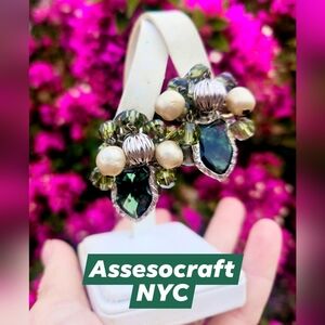 Vtg Accessocraft NYC Hand-Wired Cluster Clip Earrings